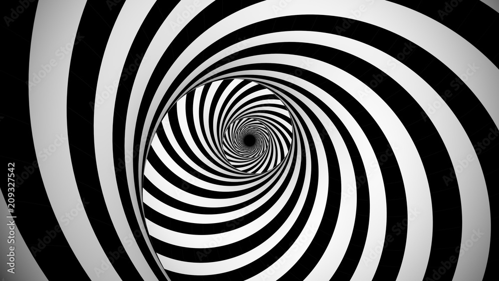 Optical black and white spinning illusion - obrazy, fototapety, plakaty 
