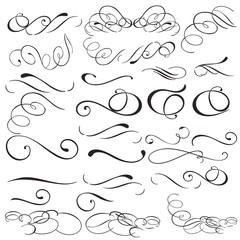 Wall Mural - Collection of vector filigree flourishes for design