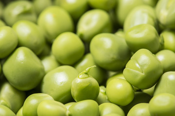 Wall Mural - green peas close up - macro photo