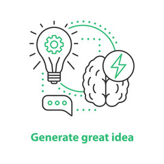 Generating idea concept icon