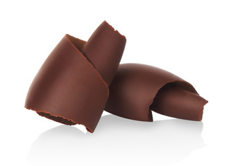 Aufkleber - Chocolate shavings on white background