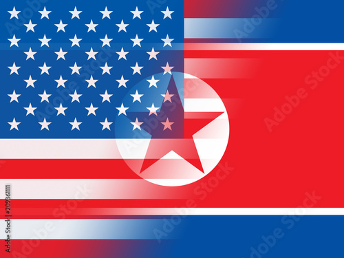 Fotografía North Korea And US Crisis Conflict 3d Illustration