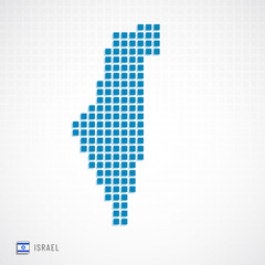 Wall Mural - Israel map and flag icon