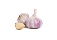Garlic Isolated Against A White Background.