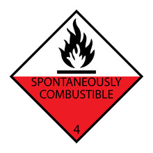 Spontaneously Combustible Diamond With Flames Symbol