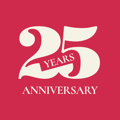 25 years anniversary vector icon, logo