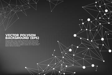 Poster - Network Connecting dot polygon background : Concept of Network, Business, Connecting, Molecule, Data, Chemical