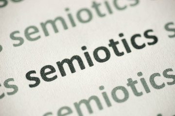 Canvas Print - word semiotics printed on paper macro