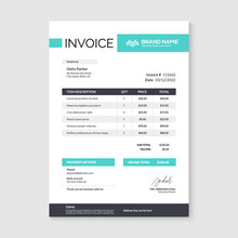 Invoice Minimal Design Template. Bill Form Business Invoice Accounting