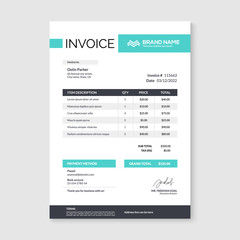 invoice minimal design template. bill form business invoice accounting