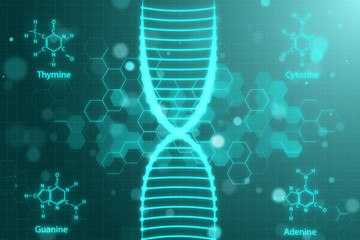 Wall Mural - Glowing DNA background