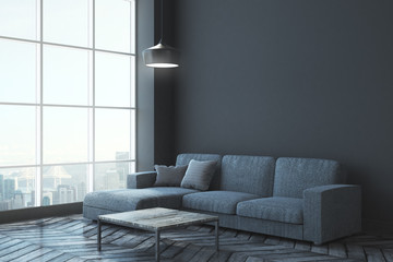 contemporary living room with copyspace