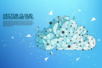 Poster - Cloud computing network concept polygon dot connected line : Concept of cloud server, Storage and data