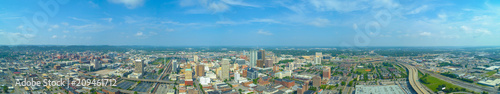 Fototapeta na szkło Panorama z lotu ptaka Birmingham Alabama Downtown