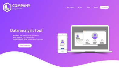 Wall Mural - New Trendy Website Landing Page vector theme template design