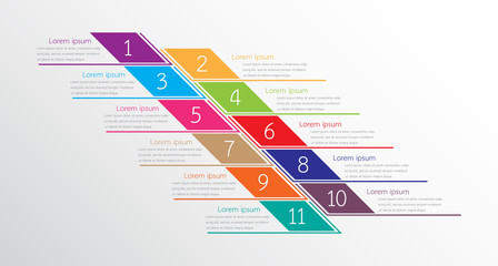 Poster - Vector infographic templates used for detailed reports. All 11 topics.