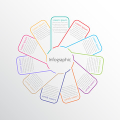 Poster - Vector infographic templates used for detailed reports. All 11 topics.
