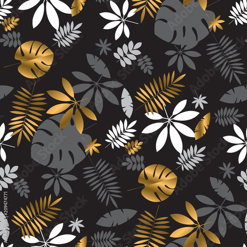 Gold and black vibrant trop...