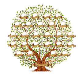 family tree template vintage vector illustration