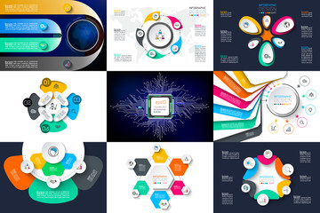 Wall Mural - Infographic design vector sets used for workflow layout.