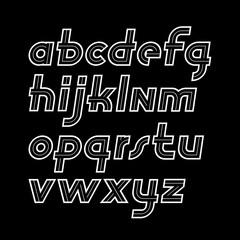 Poster - Vector retro old italic lower case alphabet letters, for use as poster design elements