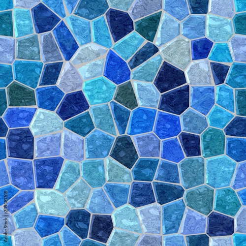 Naklejka - mata magnetyczna na lodówkę Marmur niebieska mozaika