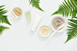 Natural cosmetics set with various kinds of cosmetic clays