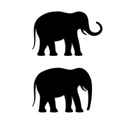 Wall Mural - Elephant vector silhouette icon set