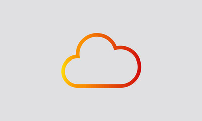 cloud orange gradient outline icon vector