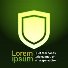 Poster - shield over green data protection privacy concept gdpr cyber security network background. shielding 