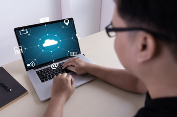 Poster - Cloud Computing diagram Network Data Storage Technology Service