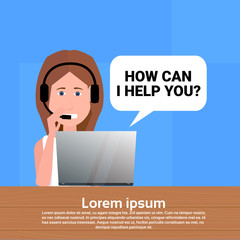 Poster - call center headset agent woman bubble client support online operator, customer and technical servic