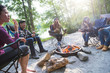 © Mat Hayward - Group of friends roasting marshmallows on camp fire