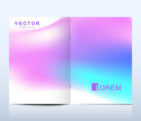 Aufkleber - Modern vector template for brochure, leaflet, flyer, cover, catalog in A4 size. Abstract fluid 3d shapes vector trendy liquid colors backgrounds set. Colored fluid graphic composition illustration.