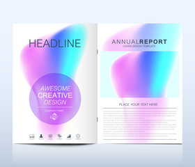 Aufkleber - Modern vector template for brochure, leaflet, flyer, cover, catalog in A4 size. Abstract fluid 3d shapes vector trendy liquid colors backgrounds set. Colored fluid graphic composition illustration.