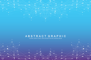 Poster - Big data visualization. Graphic abstract background communication. Perspective backdrop visualization. Analytical network visualization. Vector illustration.
