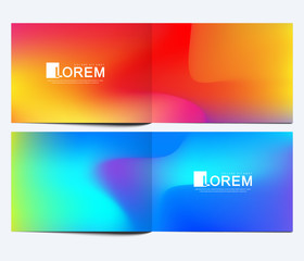 Aufkleber - Modern vector template for horizontal brochure, leaflet, cover, catalog, magazine or annual report. Abstract fluid 3d shapes vector trendy liquid colors backgrounds. Colored fluid graphic composition