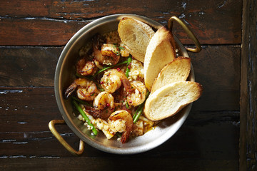 Poster - Garlic shrimp with baguette 