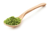 Fototapeta Lawenda - Spoon of green matcha tea powder