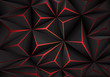 Abstract black polygon red light futuirstic technology design background vector illustration.