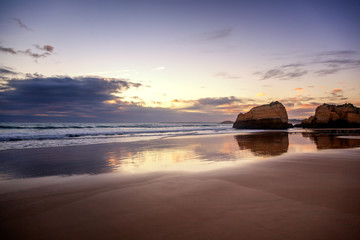 Wall Mural - Atlantic coast at sunset, Algarve, Portugal. Stunning beautiful landscape