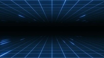 retro-futuristic 80's synthwave grid background. perfectly looped opener animation.