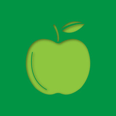 Wall Mural - Apple fruit paper cut out icon