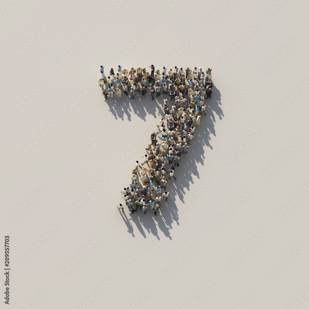 crowd as number 7, seven Stock Illustration | Adobe Stock