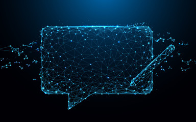 Aufkleber - Chat Messages icon form lines, triangles and particle style design. Illustration vector