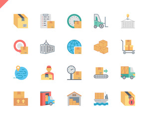 Leinwandbilder - Simple Set Package Delivery Flat Icons for Website and Mobile Apps. Contains such Icons as Warehouse, Truck, Worldwide Shipping, Cargo. 48x48 Pixel Perfect. Vector illustration.