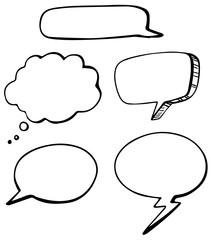 Wall Mural - set of doodle speech bubbles