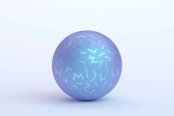 Poster - Abstract 3d rendering of geometric shape. Minimalistic composition. Modern background design with sphere for poster, cover, branding, banner, placard.