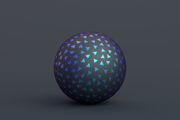 Poster - Abstract 3d rendering of geometric shape. Minimalistic composition. Modern background design with sphere for poster, cover, branding, banner, placard.