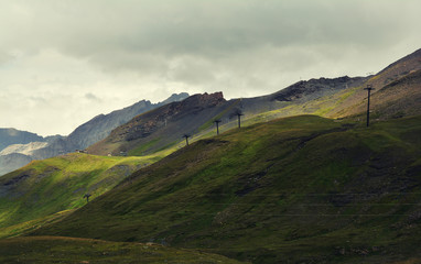 Wall Mural - Beautiful landscape on the  Route des Grandes Alpes with Col de l'Iseran mountain pass who connects Italy to France.